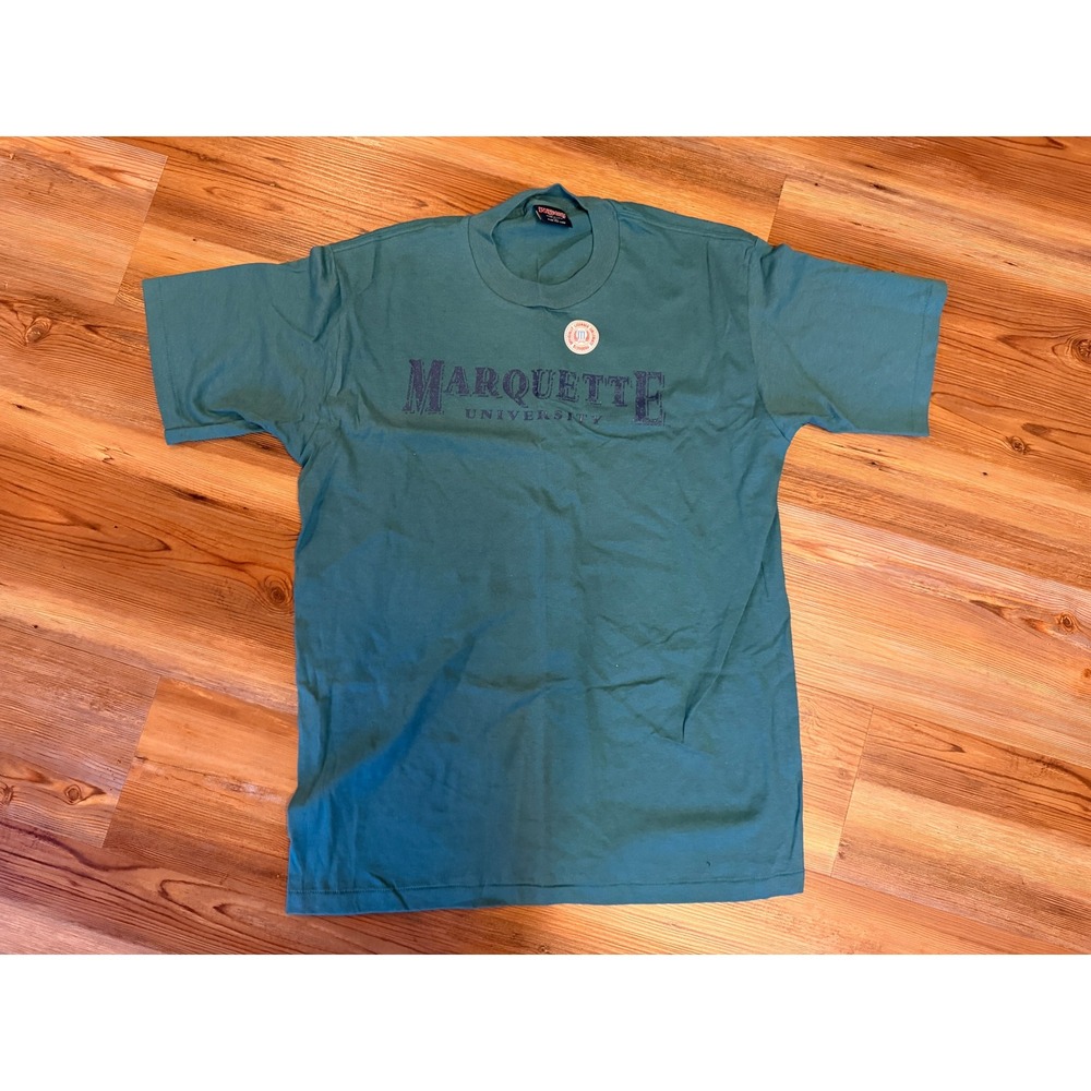 Vintage JanSport Marquette University T Shirt Teal Green Mens Large Made in USA